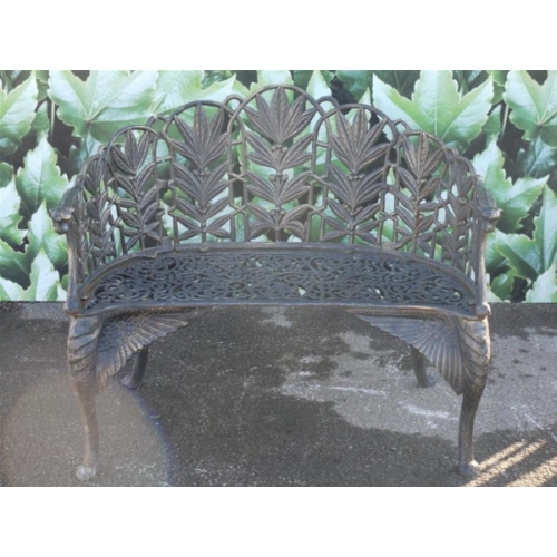 Garden Bench Cast Iron Flower Design